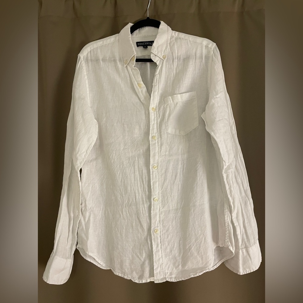 J. Crew Mercantile White Linen Shirt